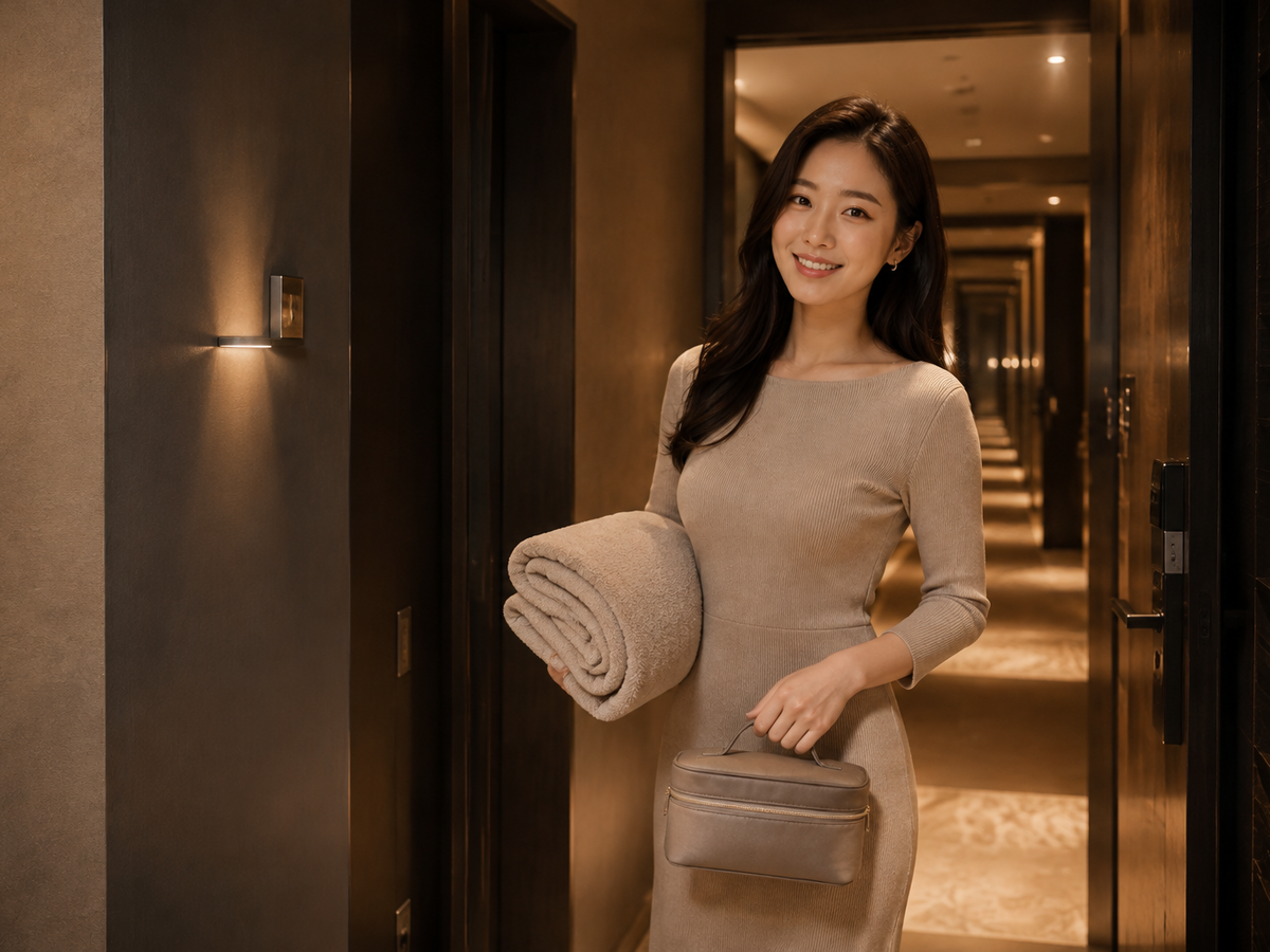수원 방문 홈케어 일정을 준비하는 젊은 성인 한국 여성 관리사